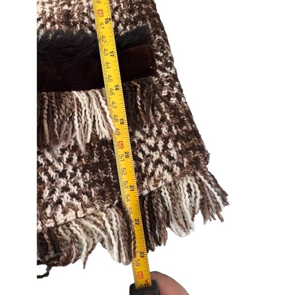 Cache Blazer Velvet/ fur trimmed Dark brown and Ivory Tweed Blazer.sz 8 Vtg - Picture 7 of 11